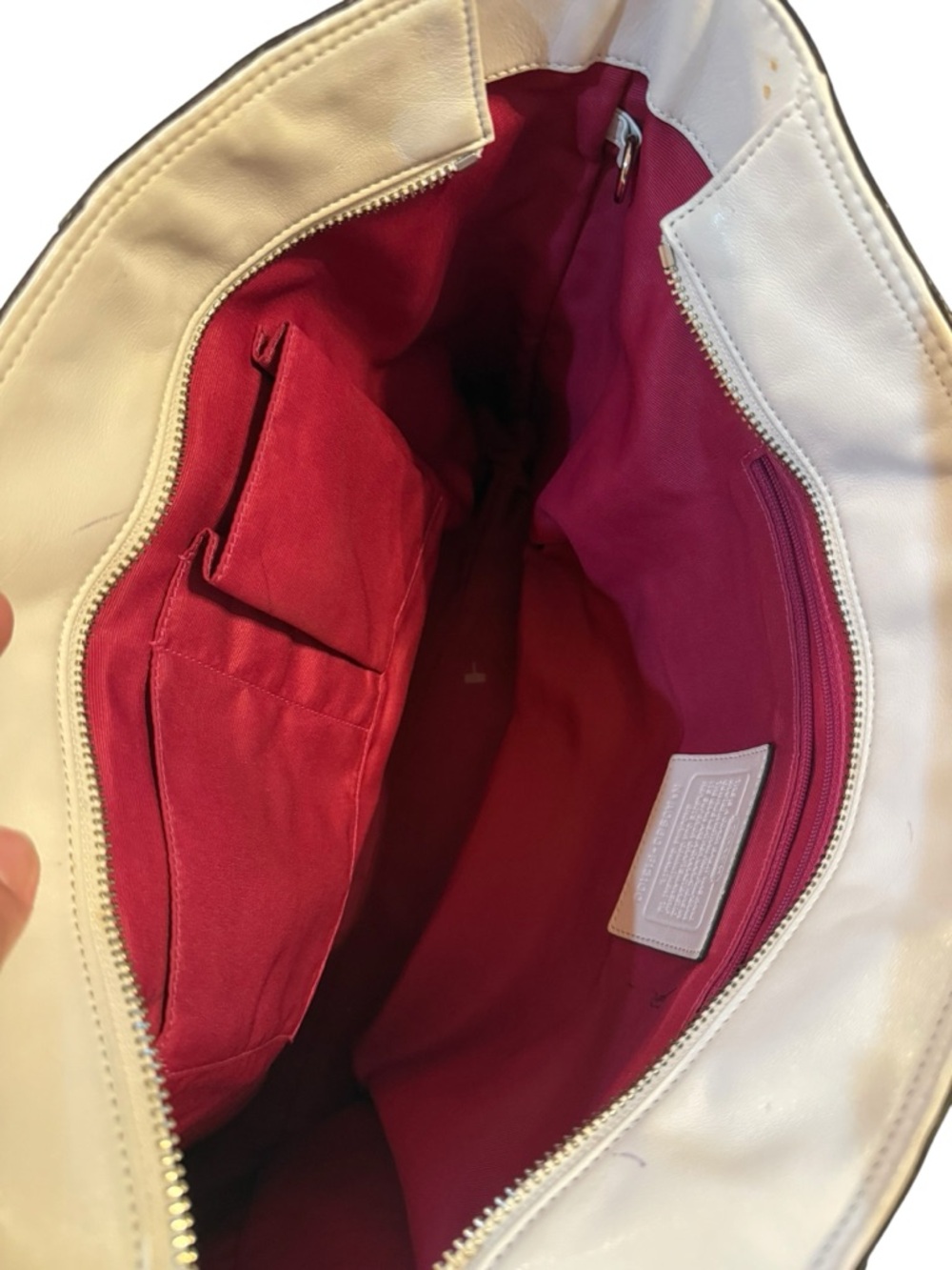 Coach Leather Tote Bag in Cream/white - Picture 10 of 11